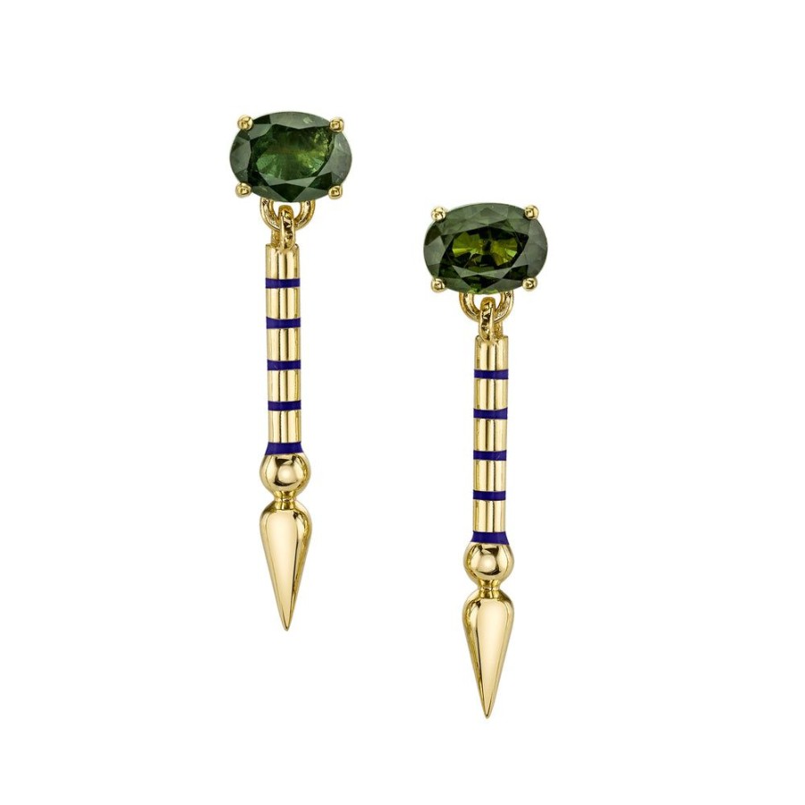 Fine Sarah Hendler Signature | Mini Gemstone Shirley Spear Earrings