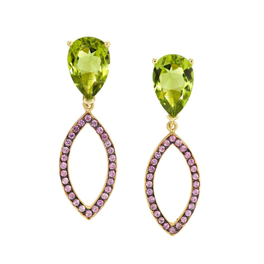 Fine Sarah Hendler Statement | Pear Studs With Pave Marquise